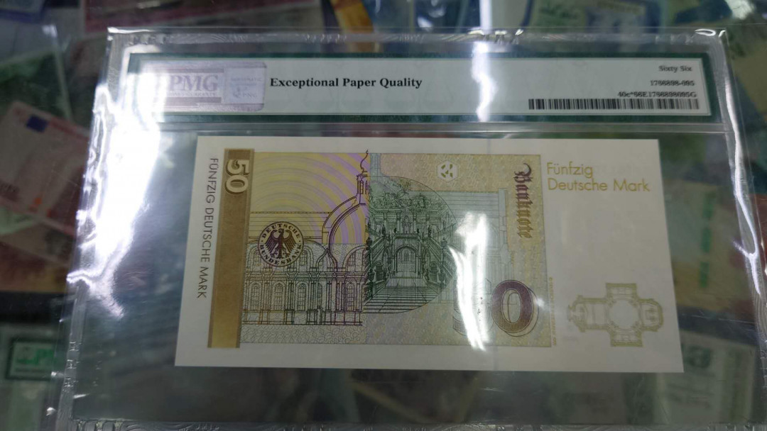 【囧羊收藏】精选微拍第11期~2021年第二期世界钱币精选 1993年德国50马克 补号YA冠 PMG66E全新绝品全程无47号码