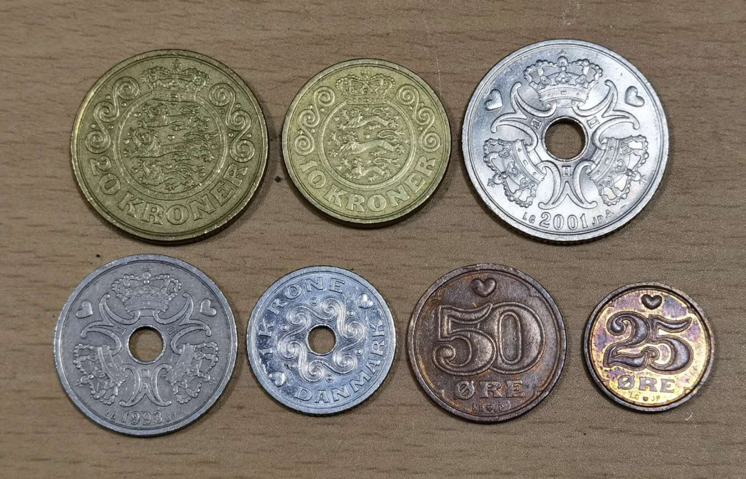 北京马甸外币专卖微拍第三十七期，流通币，非贵金属纪念币专场，陆续上新，欢迎关注 丹麦流通币7枚/套，品相如图