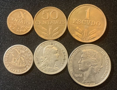 紫瑗钱币—微拍第127期  - 葡萄牙 欧元流通前 各时期 流通硬币 6枚一组