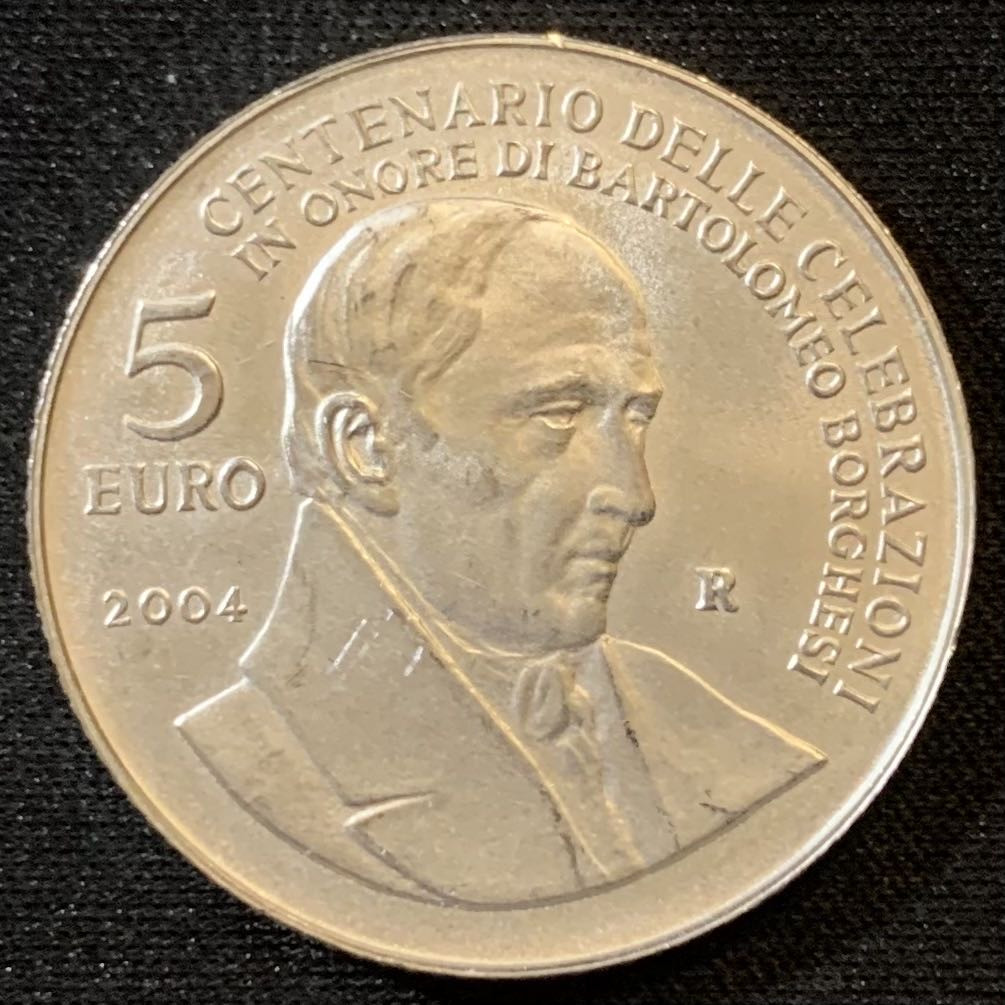 紫瑗钱币—微拍第133期  圣马力诺 2004年 巴特洛莫-柏格斯 5欧元 18克 0.925银