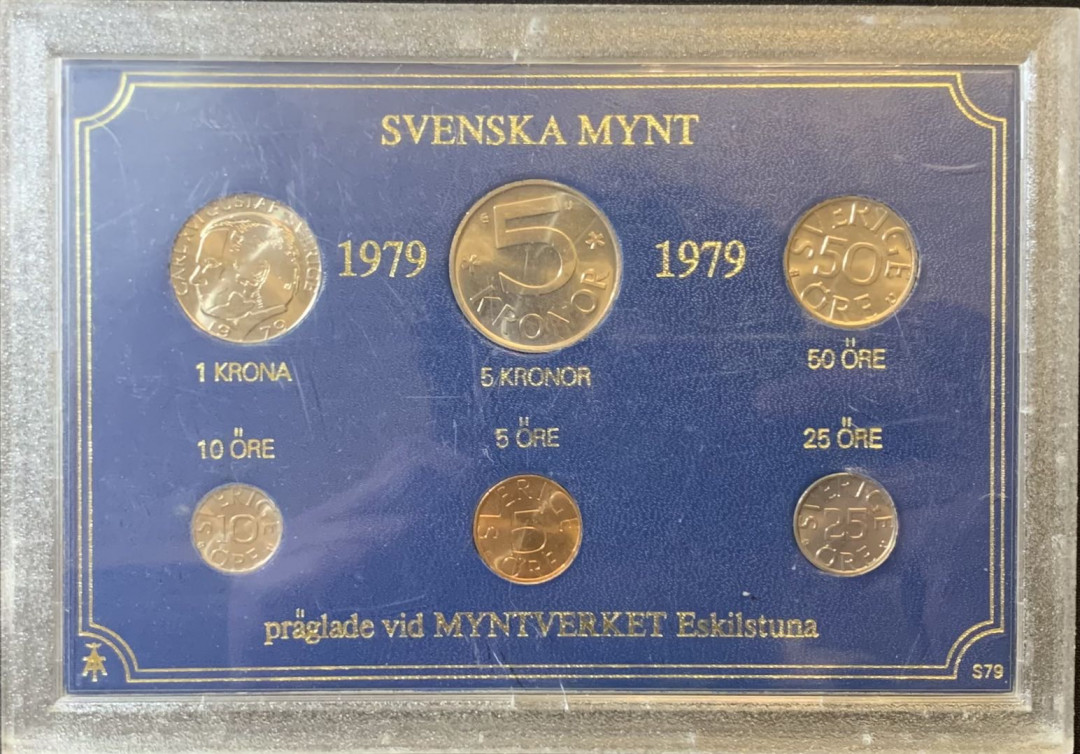 紫瑗钱币—微拍第127期  瑞典 1979年 5欧尔—5克朗 流通币 6枚套 原厂盒