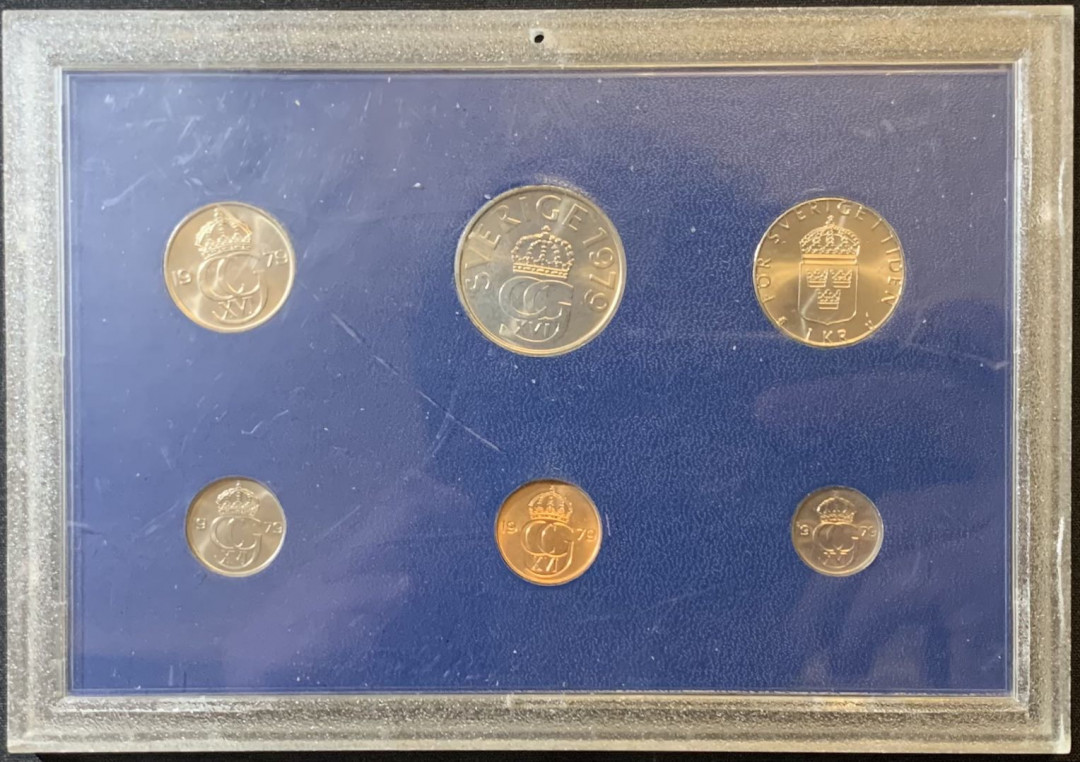 紫瑗钱币—微拍第127期  瑞典 1979年 5欧尔—5克朗 流通币 6枚套 原厂盒