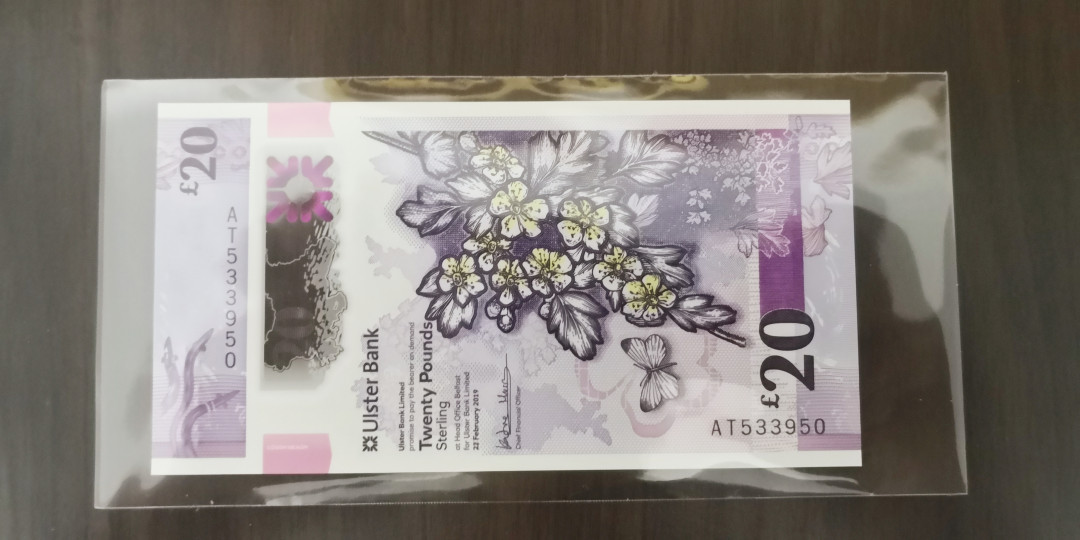 《张总收藏》第十期——十全十美 北爱尔兰阿尔斯特银行20镑UNC，个人认为2020年最佳纸币大热品种，有升值潜力