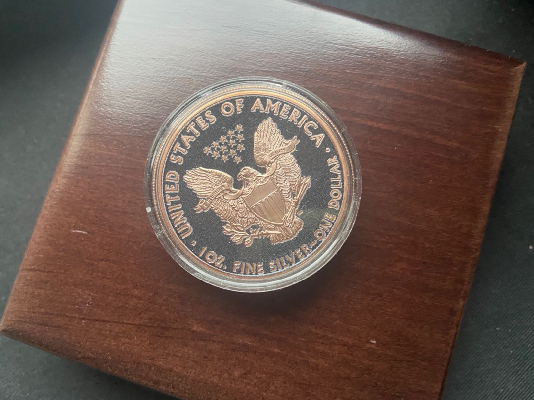 【币观天下】第136期拍卖【直播拍卖】 【美国】2015年行走女神夜光镶嵌陨石银币