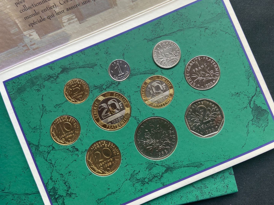 【币观天下】第136期拍卖【直播拍卖】 【法国】1998年清版流通纪念币【币厂版】