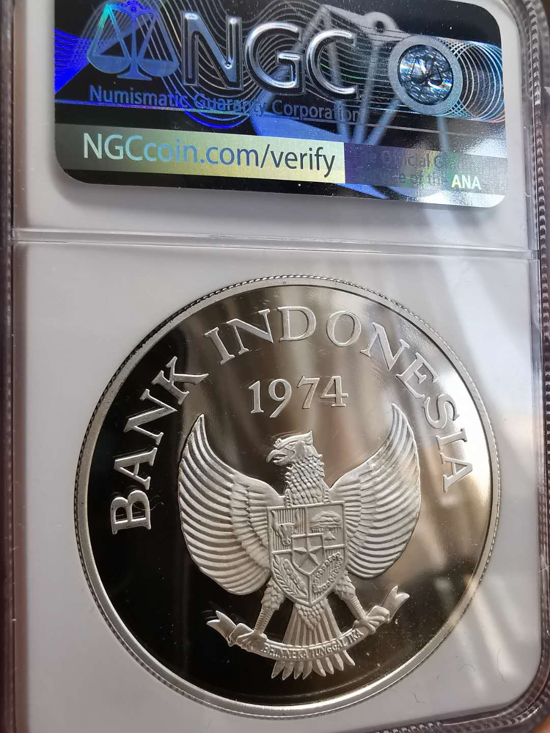 凡希社世界钱币微拍第一百四十六期 荐！1974印尼红毛猩猩5000R大银NGC-PF69UC热门收藏级！