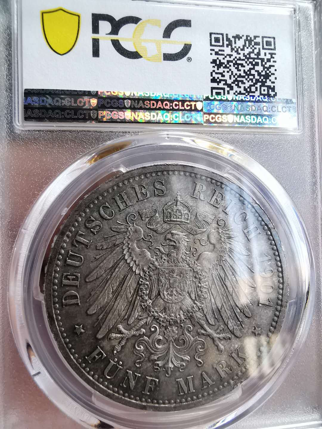 凡希社世界钱币微拍第一百四十六期 1901普鲁士5马克大银PCGS-MS64紫罗兰包浆！