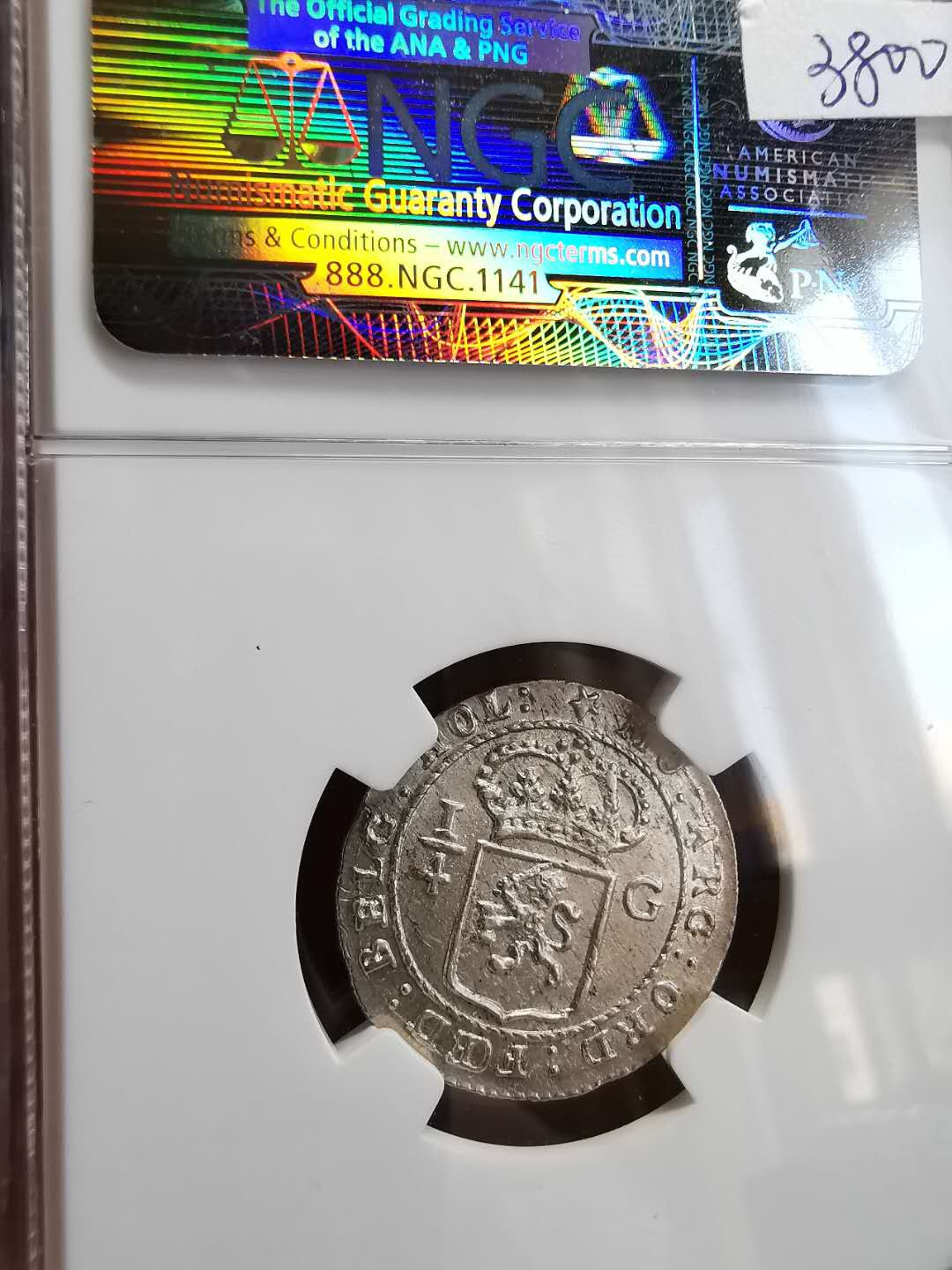 凡希社世界钱币微拍第一百四十六期 稀！1802荷属东印度1/4盾NGC-MS64顶级品！