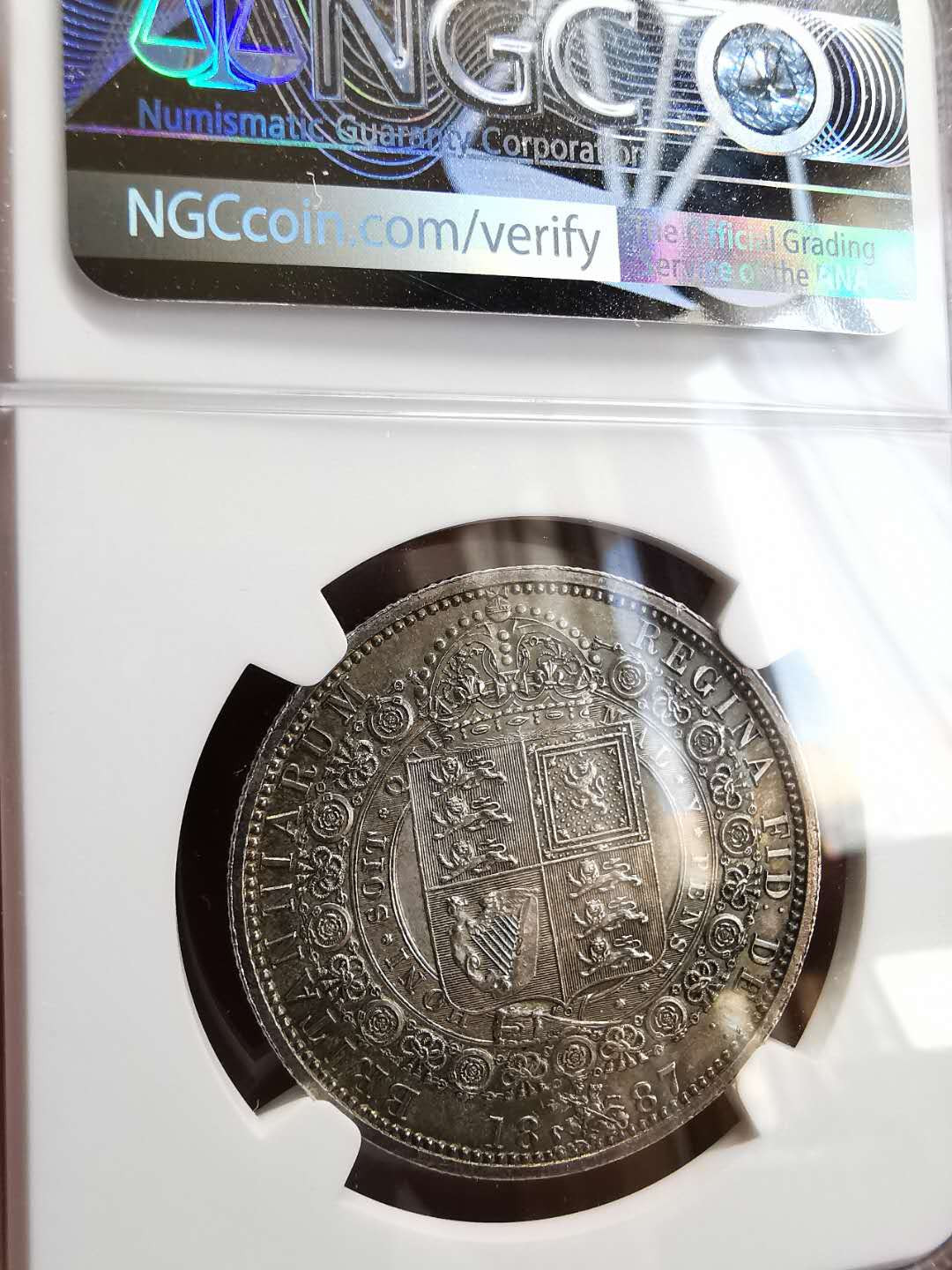 凡希社世界钱币微拍第一百四十六期 1887老维高冠半克朗NGC-UNCD