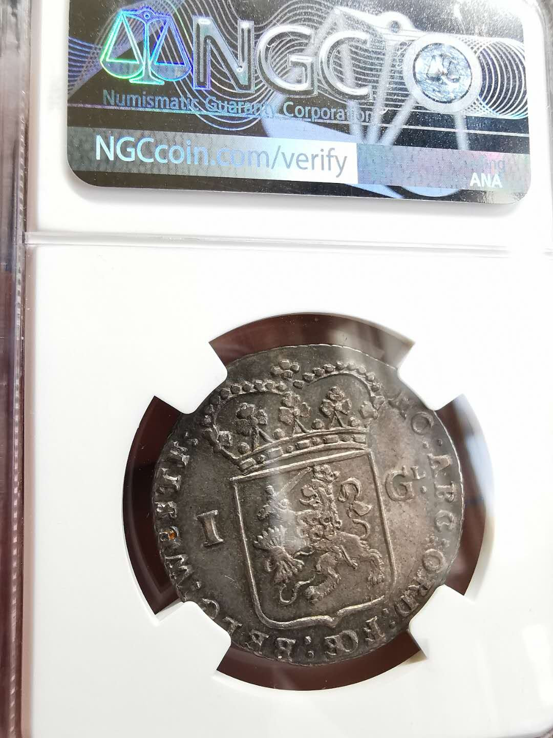 凡希社世界钱币微拍第一百四十六期 1796荷兰弗里斯兰1盾NGC-AU58低评！