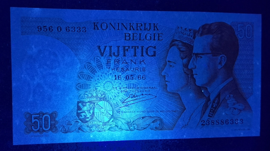 小福收藏拍卖第1期 豹子号狮子号全同号精选专场 多国外钞+港台纸币  比利时 1966年 50法郎 238886333 全程无47 双豹子号