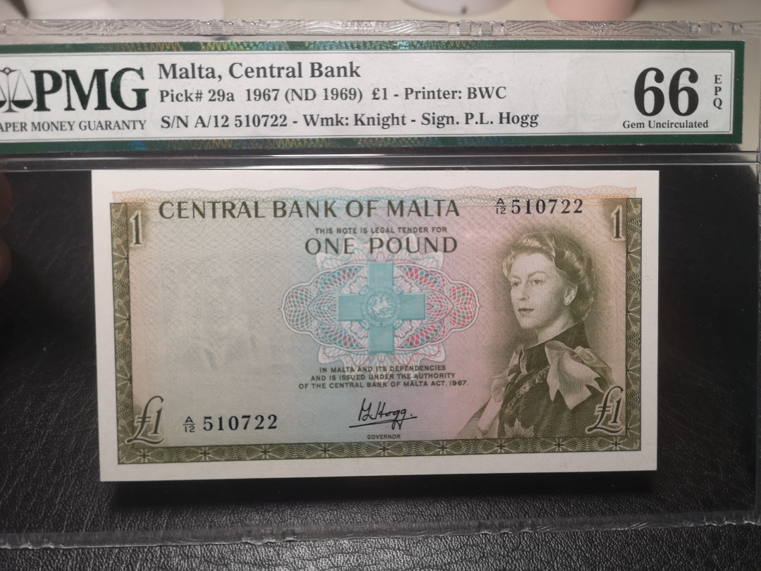 《外钞收藏家》2021年第2拍（97期） 1967年1镑 PMG66 BWC版