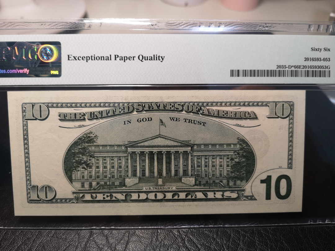 《外钞收藏家》2021年第2拍（97期） 2001年大头版10美元 PMG66  补号