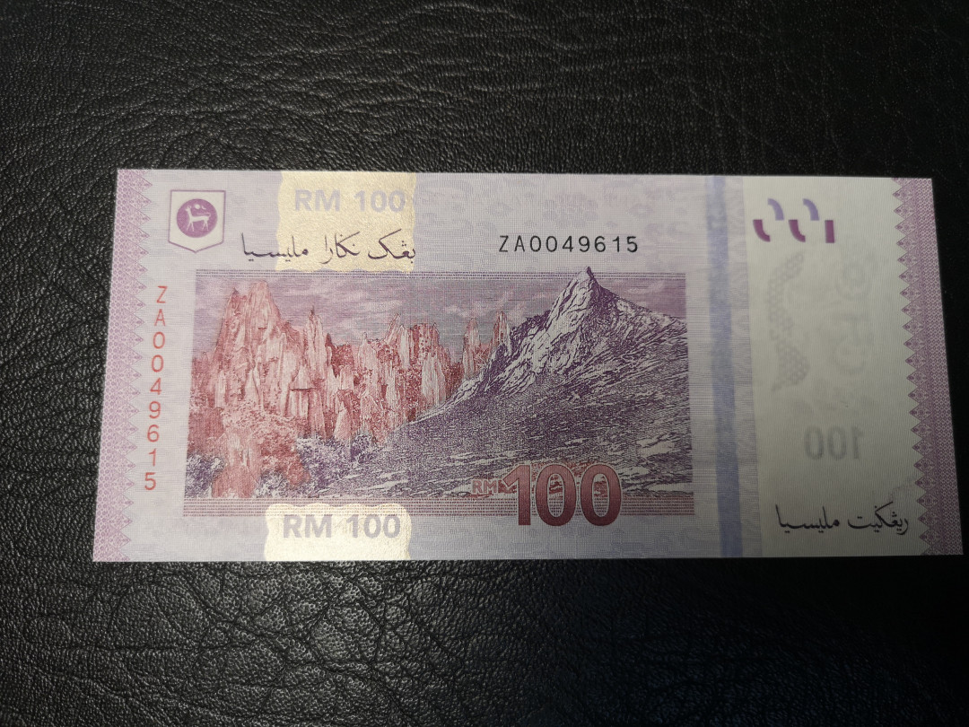 《外钞收藏家》2021年第2拍（97期） 马来西亚100  全新unc  补号