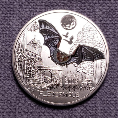 0起1加-纯粹捡漏拍-09场 - 奥地利2016年3欧夜光币首枚-蝙蝠