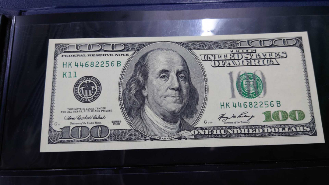 【囧羊收藏】精选微拍第12期（2021年第三期）世界纸币场 稀少 2006年（无字母A）美国100美元 大头 全新UNC绝品