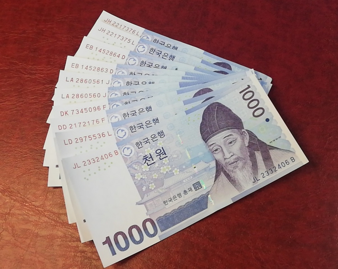【YSculture】世界纸币 精选拍卖.第18期--各国钱币 全新 UNC 韩国 1000 元 一组10张