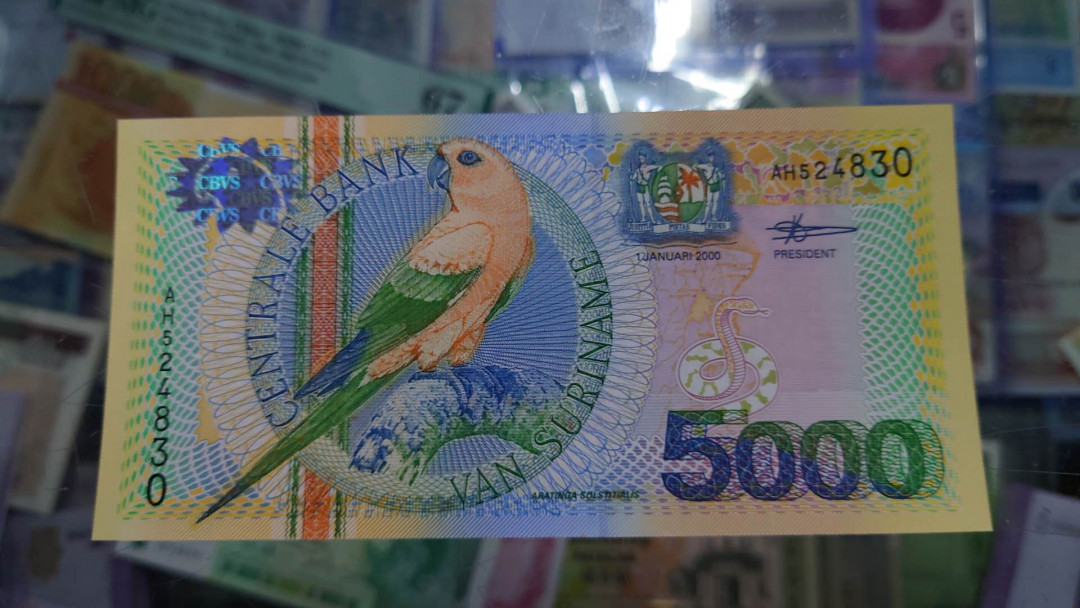 【囧羊收藏】精选微拍第12期（2021年第三期）世界纸币场 2000年苏里南5000 全新绝品 居中很好