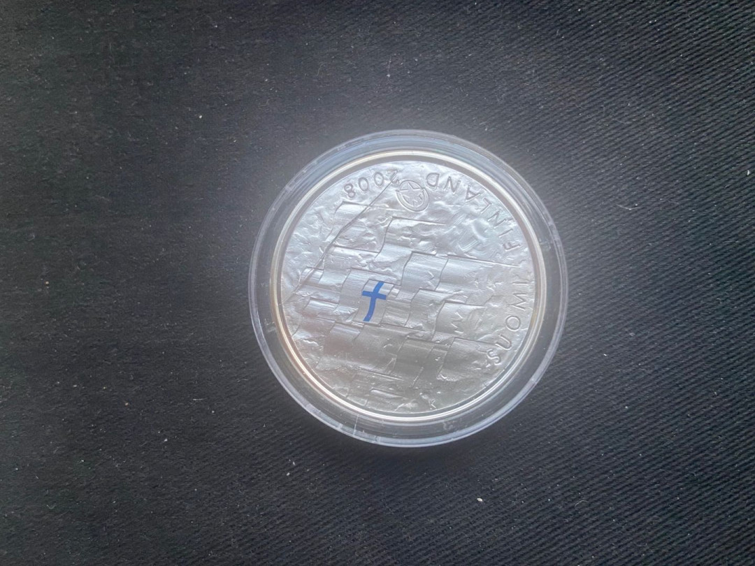 【币观天下】第137场钱币拍卖【直播拍卖】【今年最后一场】 【芬兰】2008年芬兰10欧纪念银币国家旗帜共和国九十周年