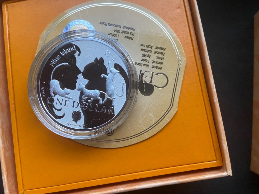 【币观天下】第137场钱币拍卖【直播拍卖】【今年最后一场】 【纽埃】2014纽埃猫咪银币