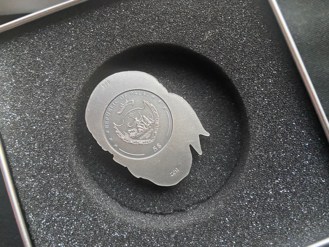 【币观天下】第137场钱币拍卖【直播拍卖】【今年最后一场】 【帕劳】2017年帕劳发行骷髅头系列海盗骷髅头5元异形仿古纪念银币