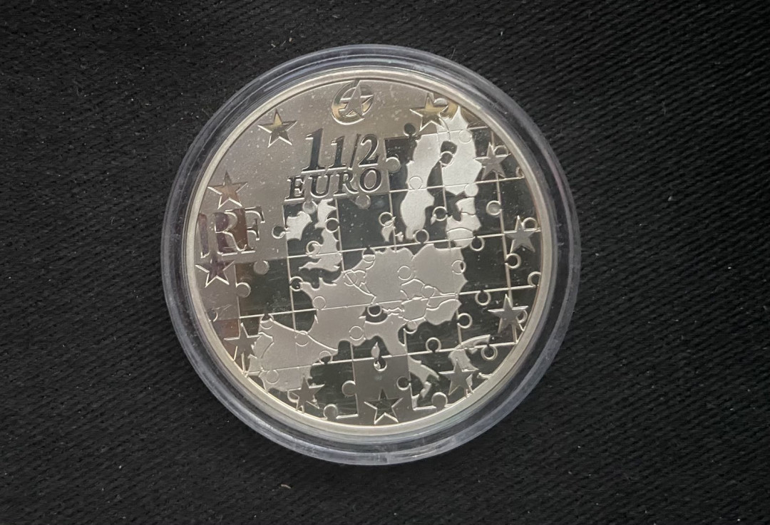 【币观天下】第137场钱币拍卖【直播拍卖】【今年最后一场】 【法国】2004年法国2004年1欧元50分精制纪念大银币 欧盟成员东扩地图 