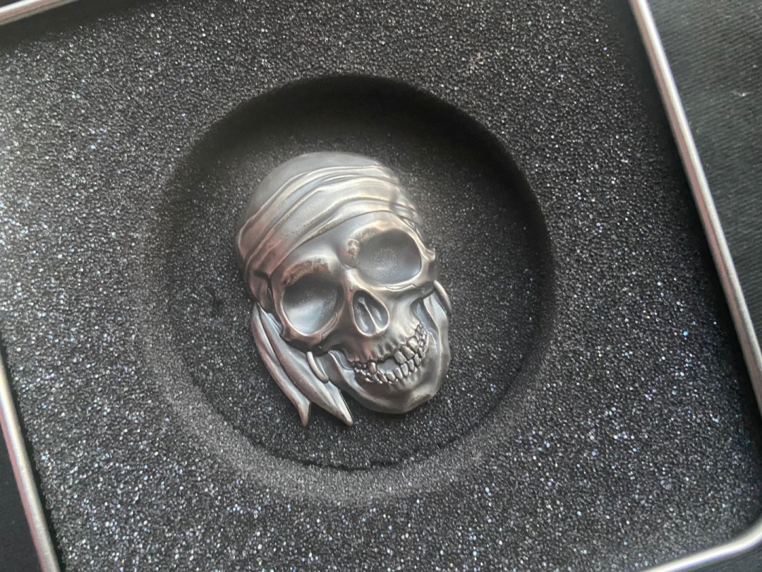 【币观天下】第137场钱币拍卖【直播拍卖】【今年最后一场】 【帕劳】2017年帕劳发行骷髅头系列海盗骷髅头5元异形仿古纪念银币