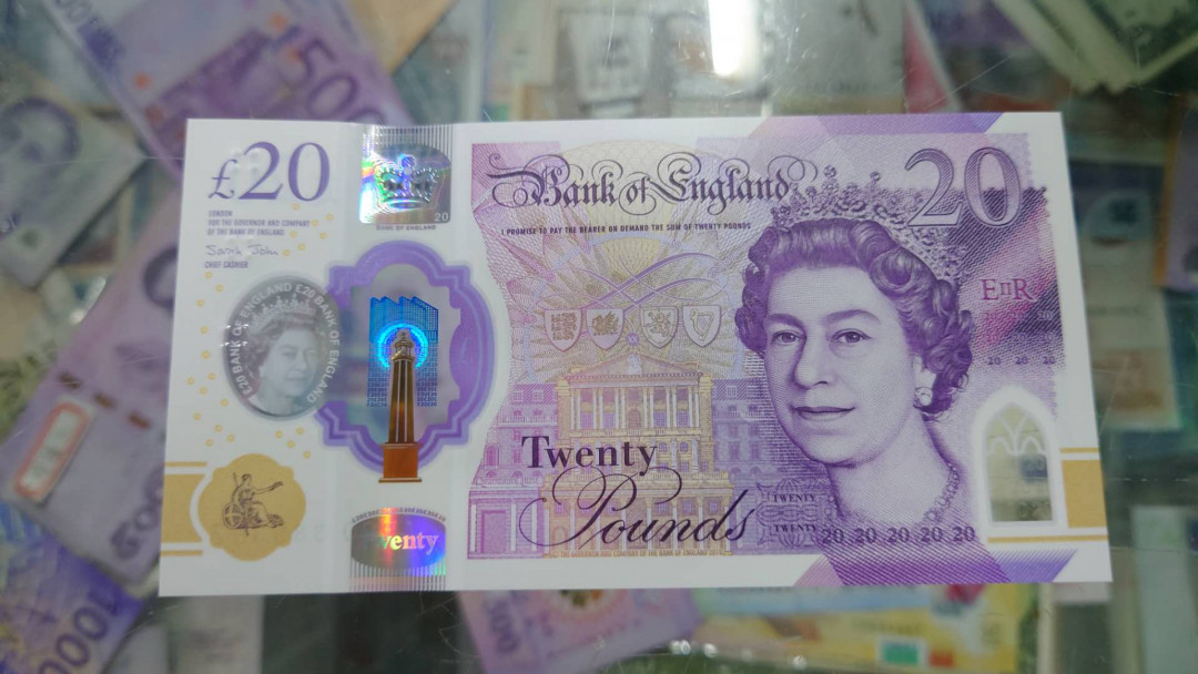 【囧羊收藏】精选微拍第13期（2021年第四期）~纸币硬币混合篇 2020年英国G序列20镑 塑料钞 全新UNC绝品