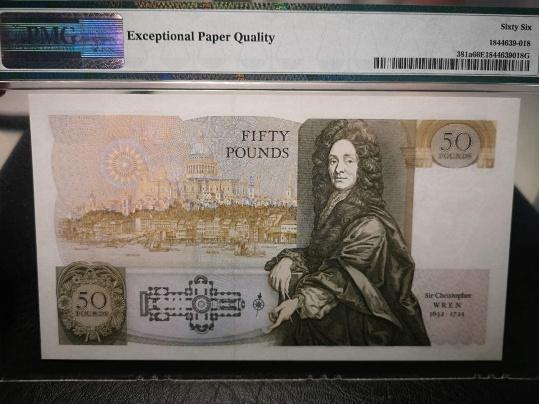 《外钞收藏家》2021年第3拍（98期） 1981-88年英国D序列50镑 PMG66  首签3543号  大票幅女王钞