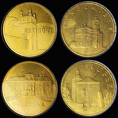 0起1加-纯粹捡漏拍-10场 - 【欧洲】波兰2005-2008年2兹洛提历史城市系列纪念币全套32枚全-本册装