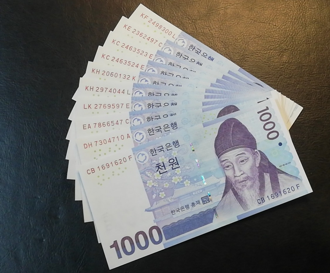 【YSculture】世界纸币 精选拍卖.第19期--各国钱币 全新 UNC 韩国 1000  一组10张 