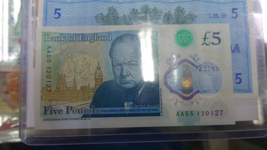 【囧羊收藏】精选微拍第13期（2021年第四期）~纸币硬币混合篇 2016年5英镑 G序列5 AA冠全新绝品