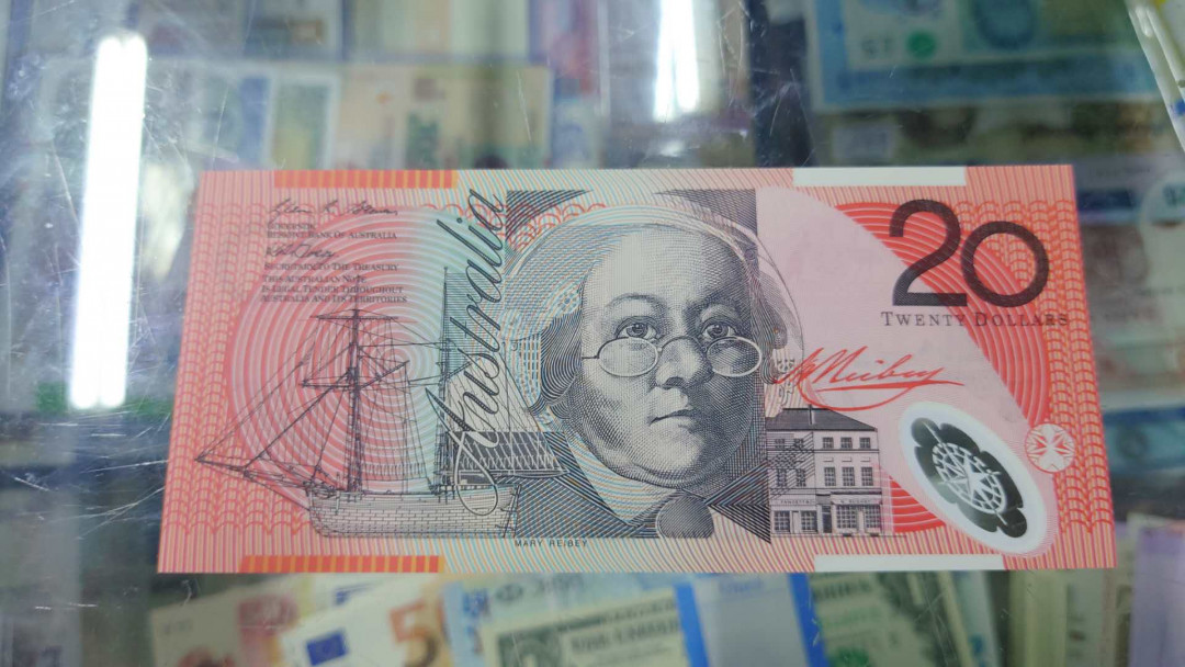 【囧羊收藏】精选微拍第13期（2021年第四期）~纸币硬币混合篇 2008年澳大利亚20元塑料钞 全新绝品全程无47号码