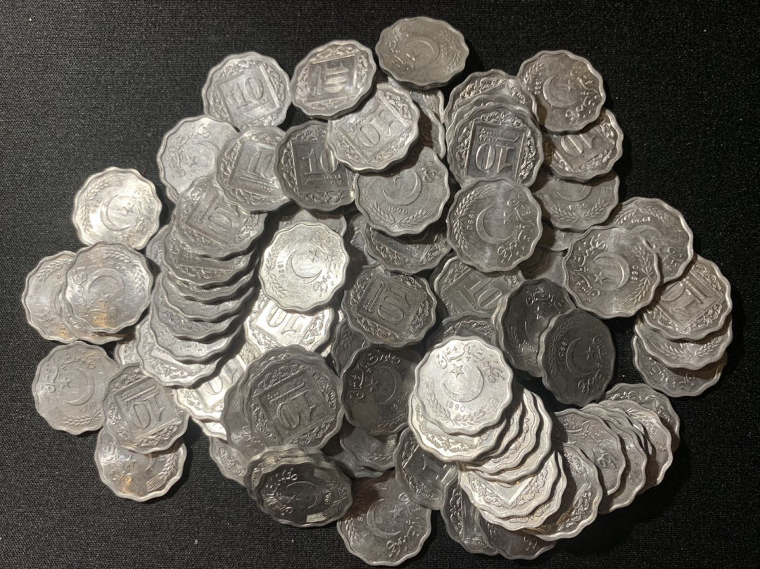 紫瑗钱币—微拍第130期  巴基斯坦 1981—1993年 10派沙 铝币 100枚 一组 UNC 