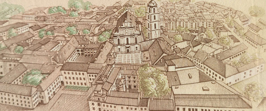 N&C第十一期: 欢乐捡漏场 1994年立陶宛100立特 PMG63E(只是居中问题) 四位小号好号无47! 极其稀少的双签名未发行版本! 正面是立陶宛历史学家西蒙纳斯·道坎塔斯 Simonas Daukantas 1793-1864。背面是立陶宛首都维尔纽斯老城Vilnius Old Town俯瞰风景。其中的主体建筑是维尔纽斯大学 Vilnius University 老校区内的圣·约翰教堂。印刷极其精美，风格清新脱俗，不可多得的精品!