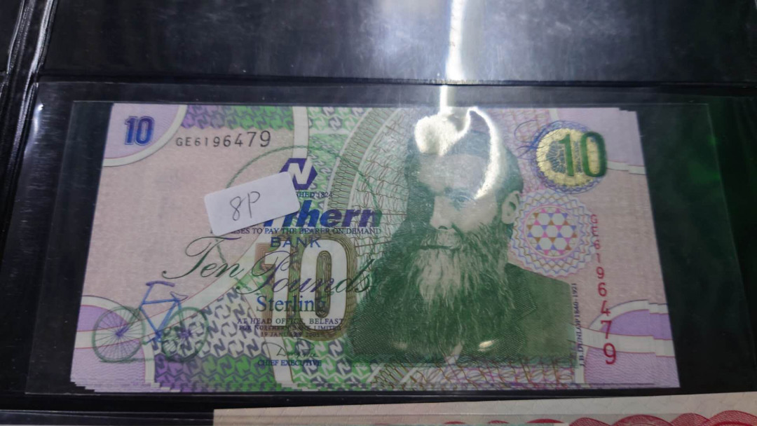 【囧羊收藏】精选微拍第13期（2021年第四期）~纸币硬币混合篇 2005年爱尔兰北方银行初版年份10镑 全新UNC绝品