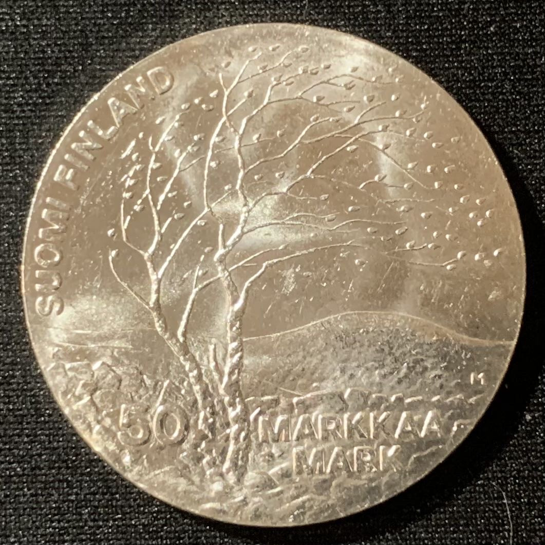 紫瑗钱币—微拍第128期  芬兰 1983年 世界田径锦标赛 50马克 22克 0.5银 UNC