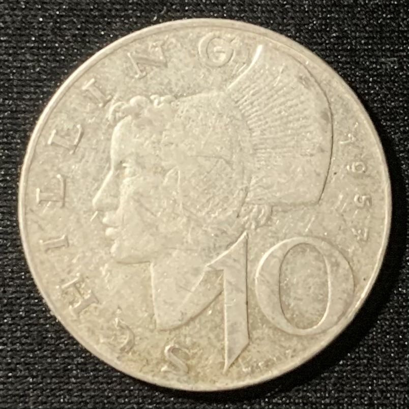 紫瑗钱币—微拍第128期  奥地利 1957年 10先令 7.5克 0.64银