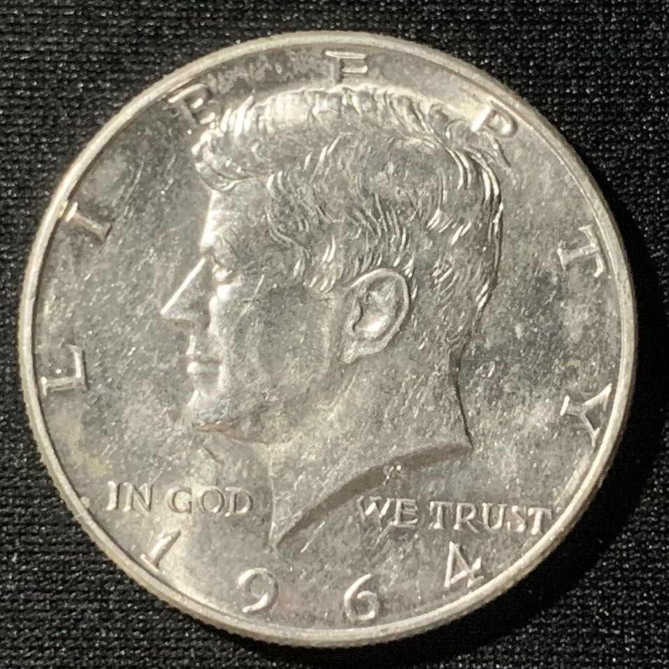 紫瑗钱币—微拍第128期  美国 1964年 肯尼迪 50美分 12.5克 0.9银