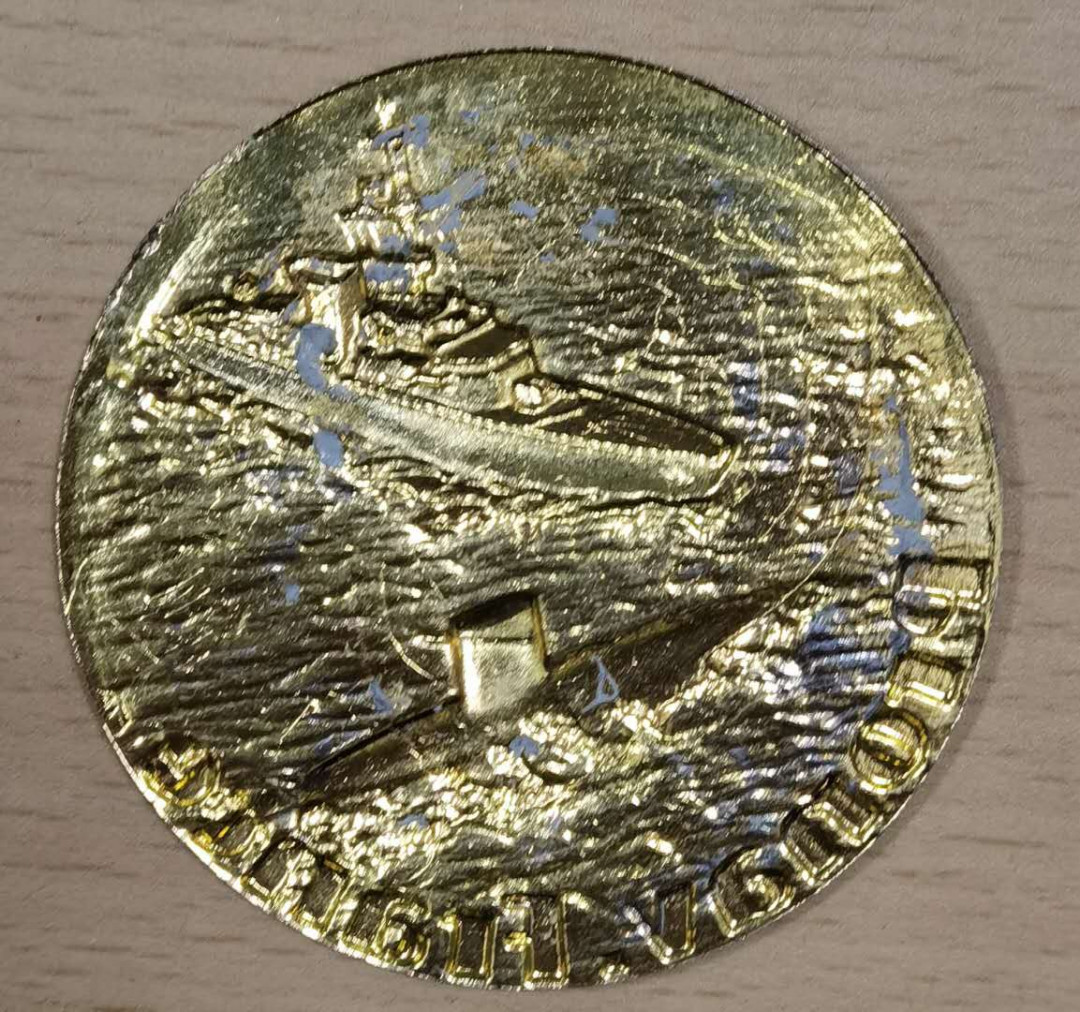 北京马甸外币专卖微拍第四十期，外国纪念章专场，陆续上新，欢迎关注 法国军舰潜艇纪念铜章，直径：53mm，重量：30克，品相如图