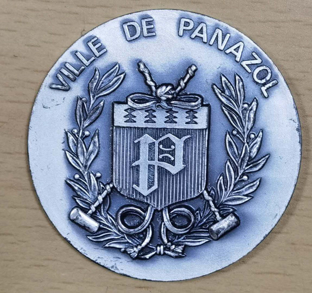北京马甸外币专卖微拍第四十期，外国纪念章专场，陆续上新，欢迎关注 法国帕纳尔佐市市徽纪念章，直径：50mm，重量：67克，品相如图