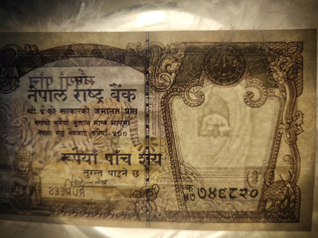 N&C第5期 最后一拍: 外国纸币裸钞专场 早期尼泊尔500卢比全新有针孔