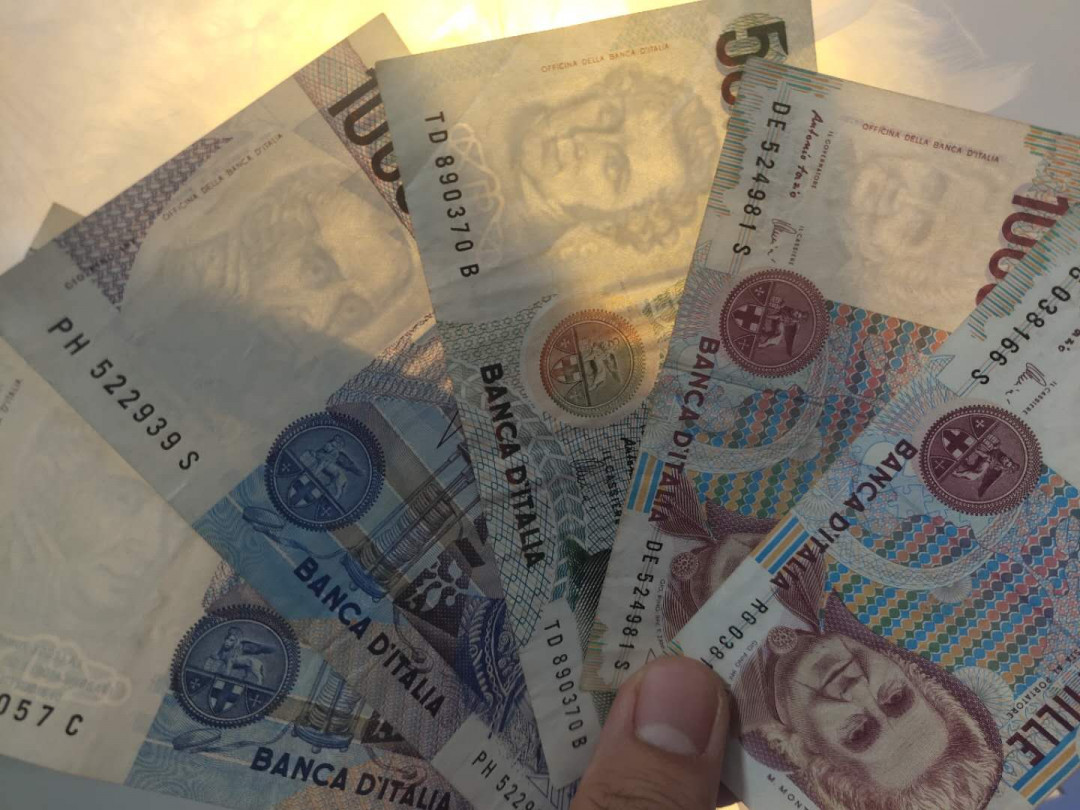 N&C第5期 最后一拍: 外国纸币裸钞专场 意大利里拉5张 流通品