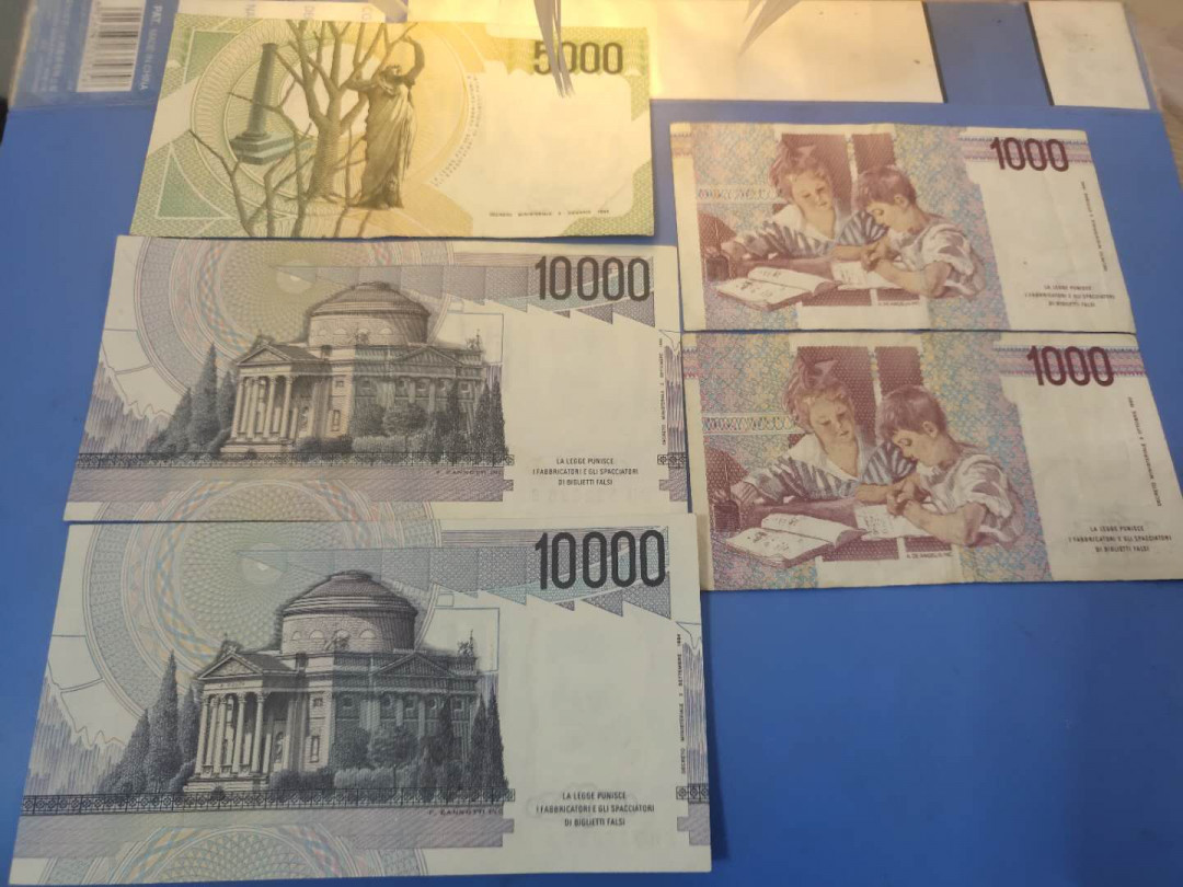 N&C第5期 最后一拍: 外国纸币裸钞专场 意大利里拉5张 流通品