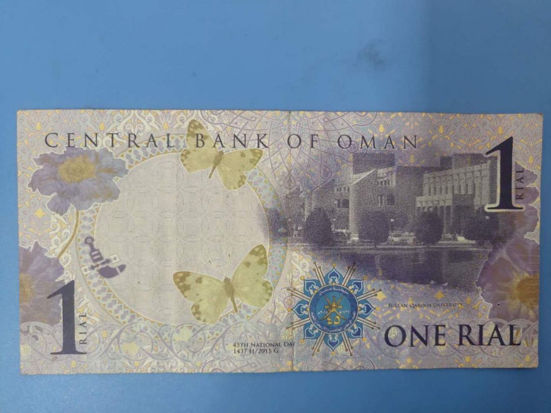 N&C第5期 最后一拍: 外国纸币裸钞专场 老版沙特1里亚尔和新版阿曼1里亚尔两张 八品