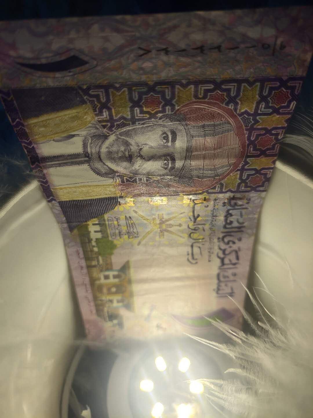 N&C第5期 最后一拍: 外国纸币裸钞专场 老版沙特1里亚尔和新版阿曼1里亚尔两张 八品