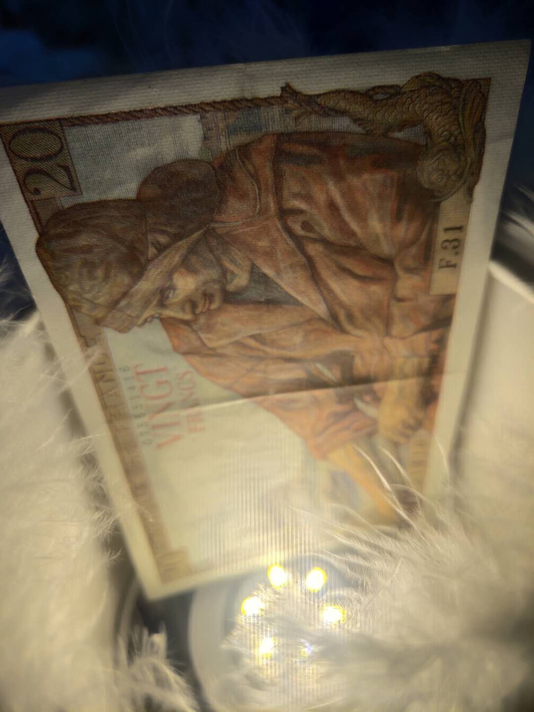 N&C第5期 最后一拍: 外国纸币裸钞专场 1942年法国20法郎 八品有折