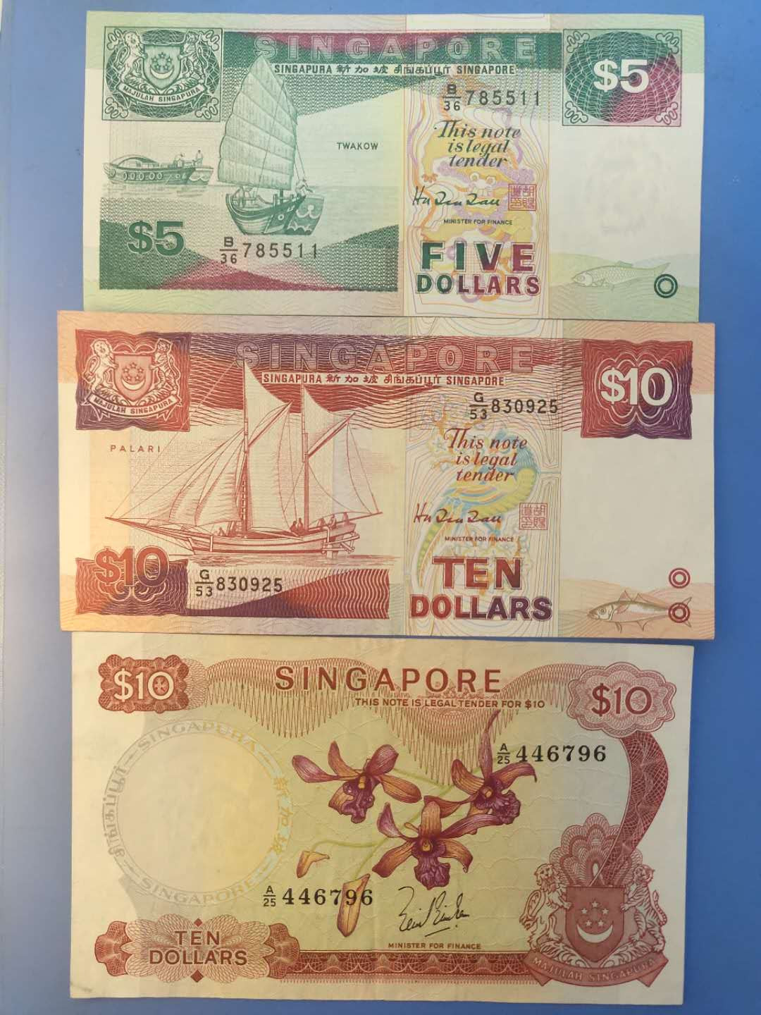 N&C第6期: 新春混合场 新加坡花版和船版四张 船版基本全新，花版九品