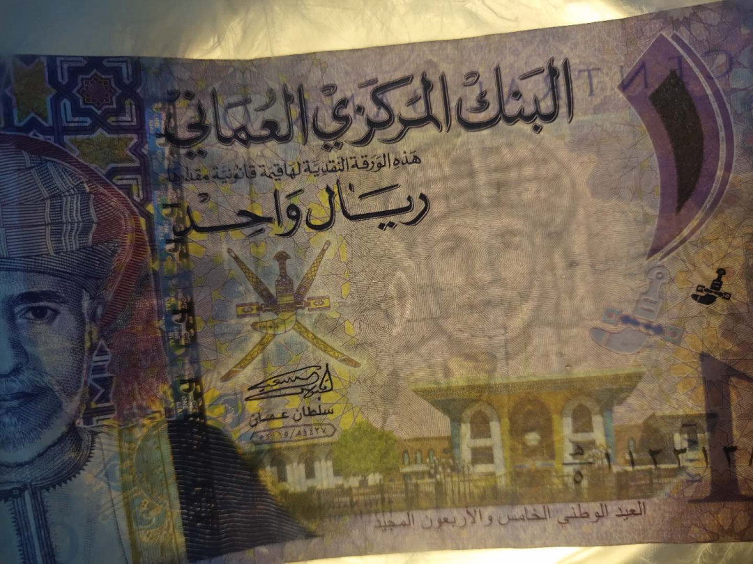 N&C第5期 最后一拍: 外国纸币裸钞专场 老版沙特1里亚尔和新版阿曼1里亚尔两张 八品