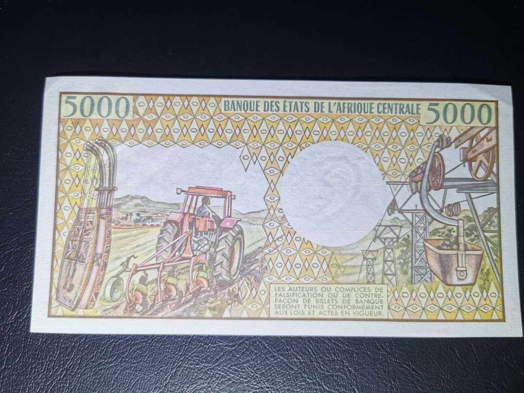 N&C第5期 最后一拍: 外国纸币裸钞专场  法属加蓬5000法郎  UNC-